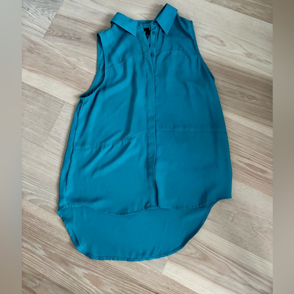Turquoise Button-Up Blouse